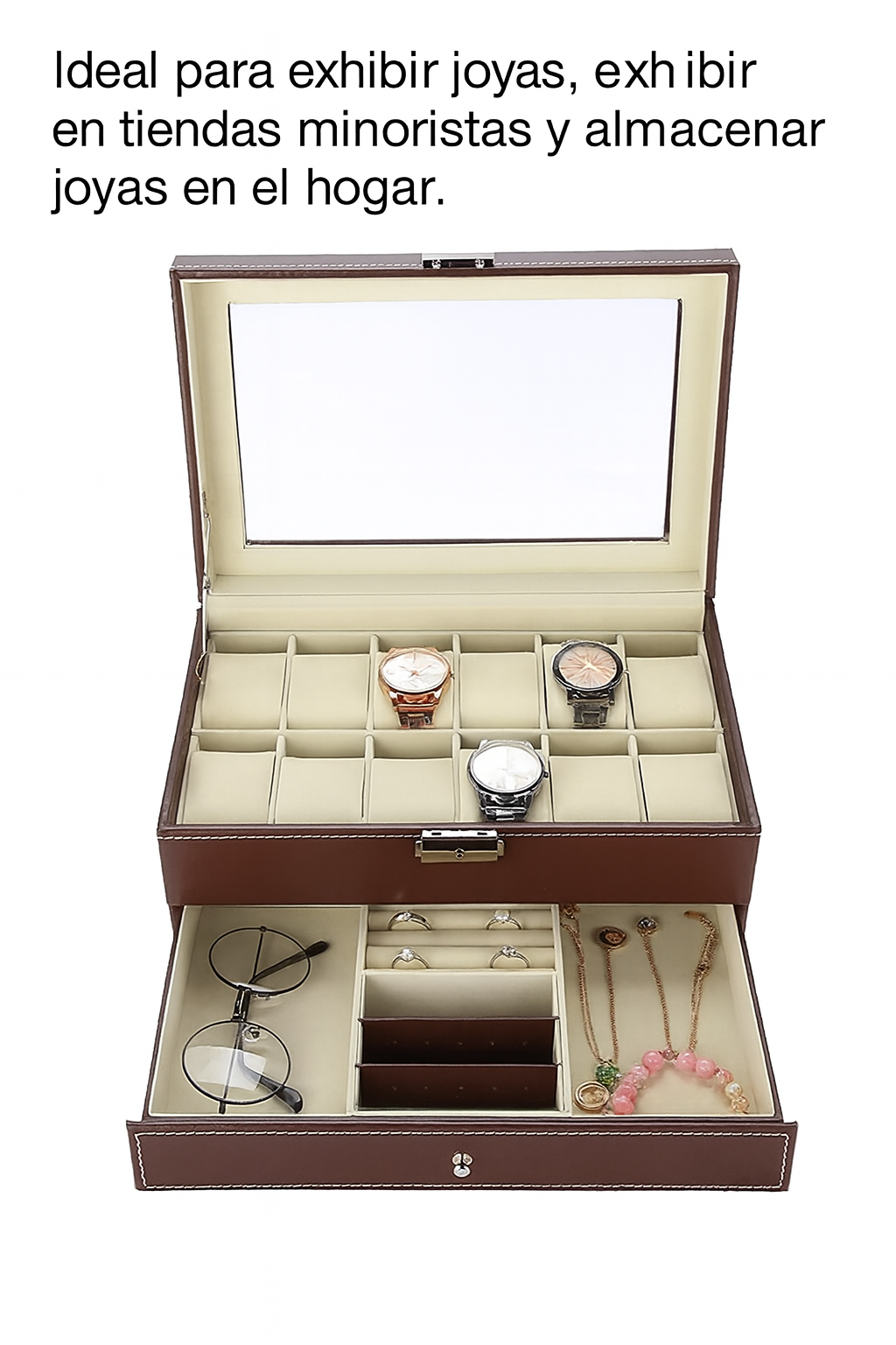 Caja Estuche de Relojes y Joyas Relojero Premium