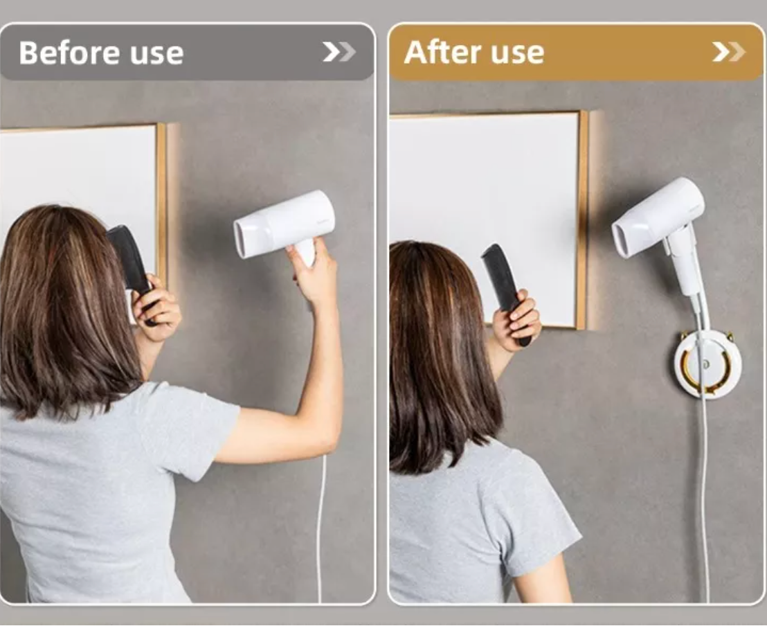 Soporte Pared Ajustable para Secador de Pelo