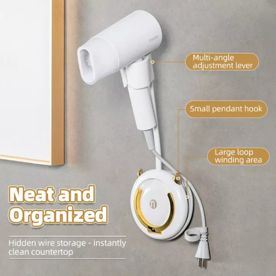 Soporte Pared Ajustable para Secador de Pelo