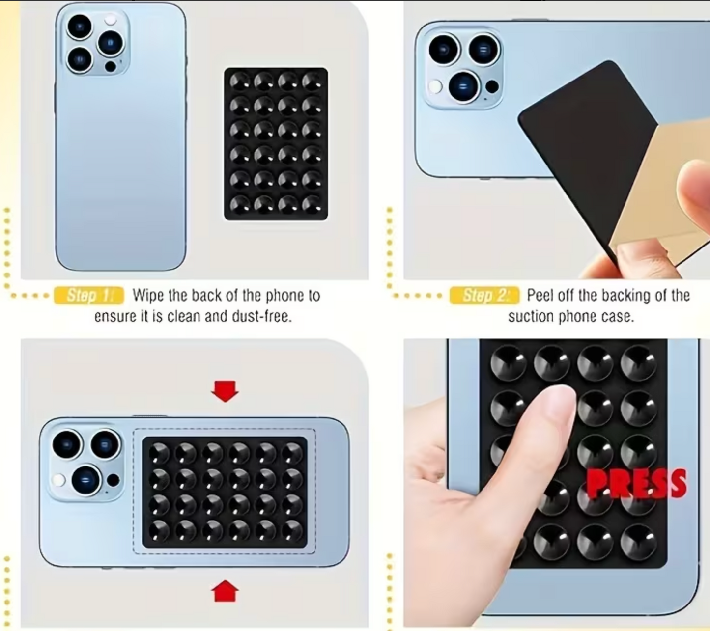 Pack x 3 Ventosa para Celular de Silicona Octopus