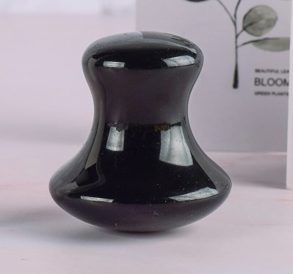Piedra Guasha Hongo de Obsidiana Negra
