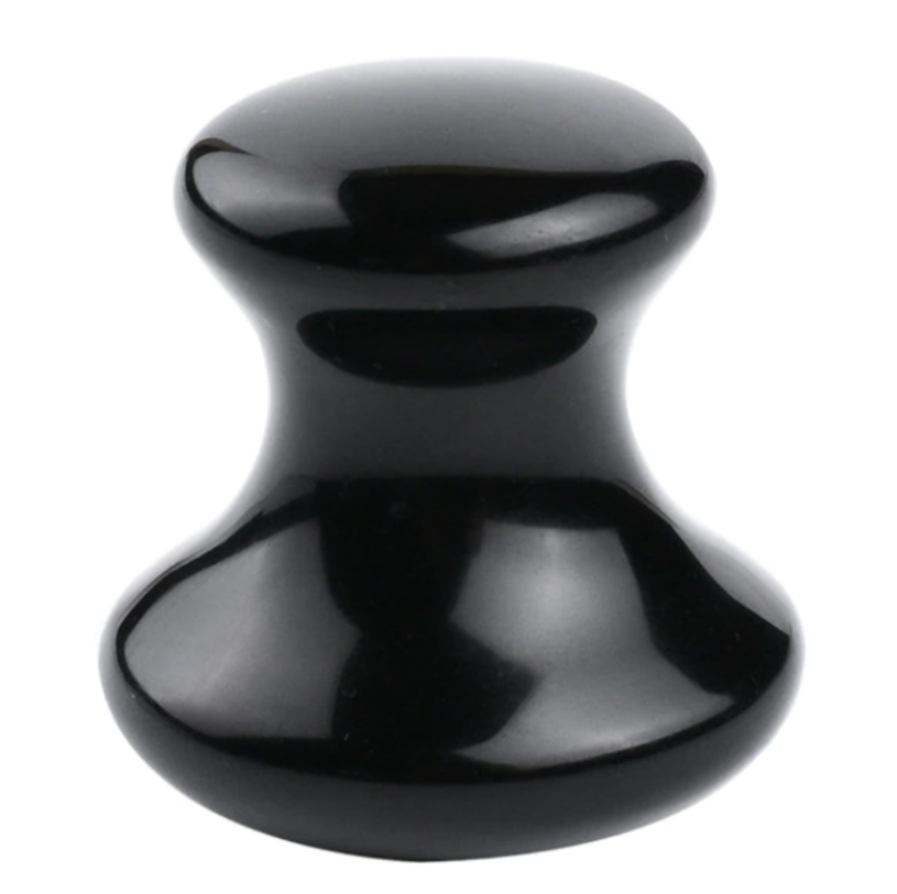 Piedra Guasha Hongo de Obsidiana Negra
