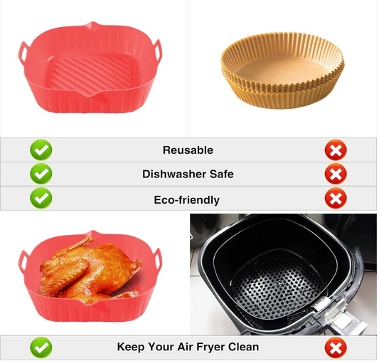 Bandeja Molde de Silicona para Freidora Set de 2