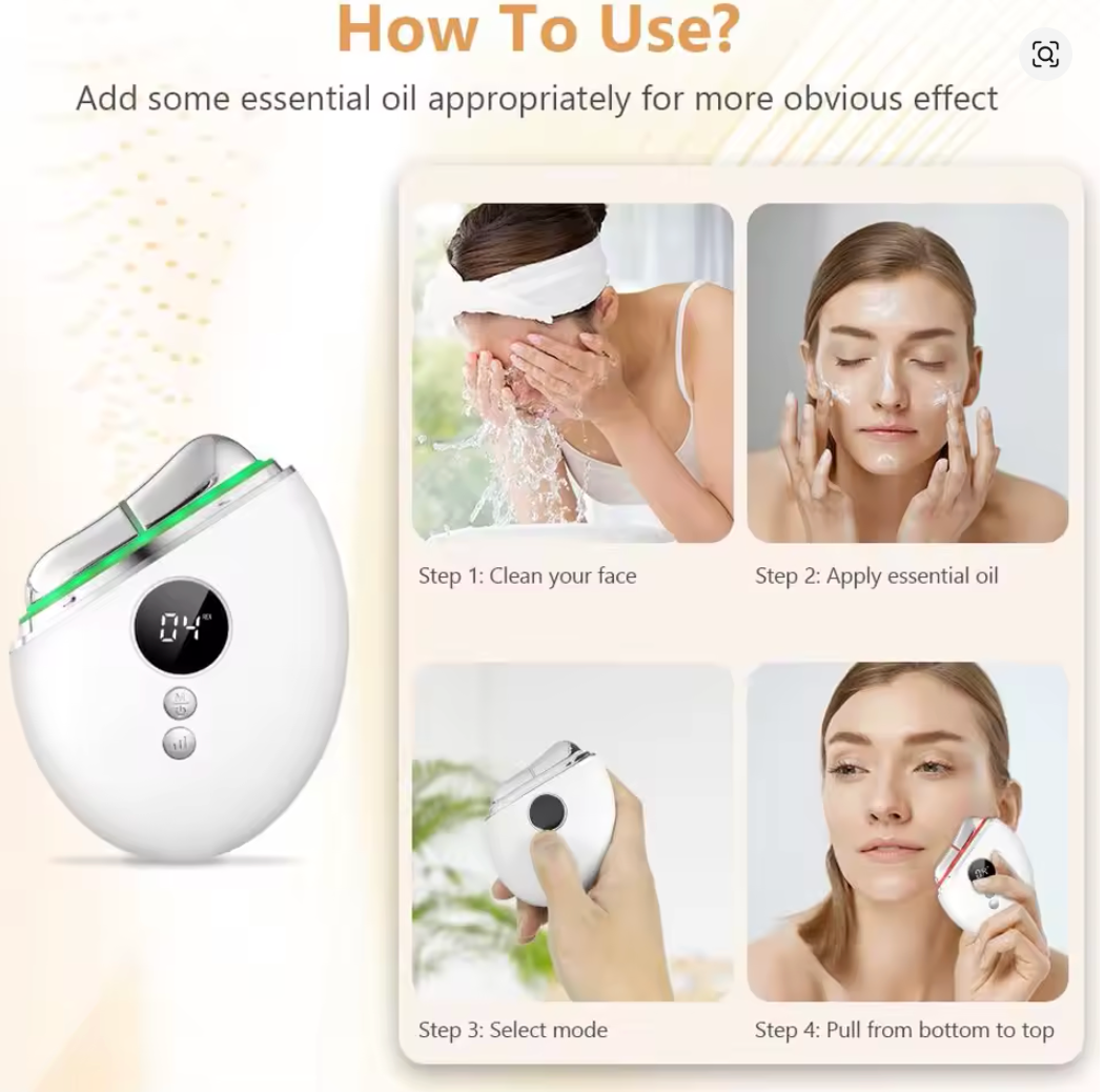 Guasha con Radiofrecuencia, Luz Led y Vibración