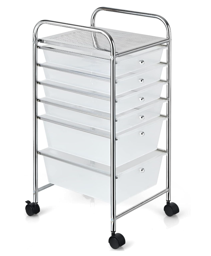 Carrito Organizador De 6 Cajones Niveles De Acero Inoxidable