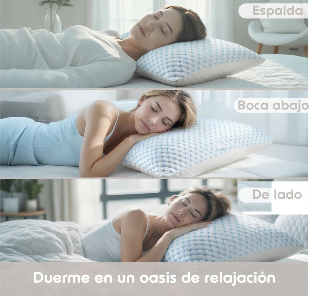 Almohada Espuma Viscoelástica Ajustable Ergonómica Cervical