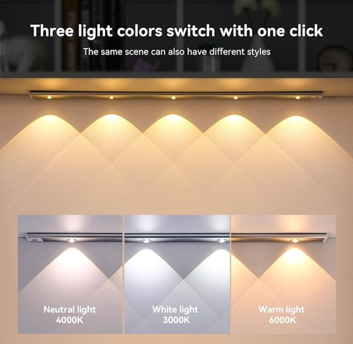 Luz Led Inteligente para Armario Mesa Cocina Ropero Recargable 30 cms