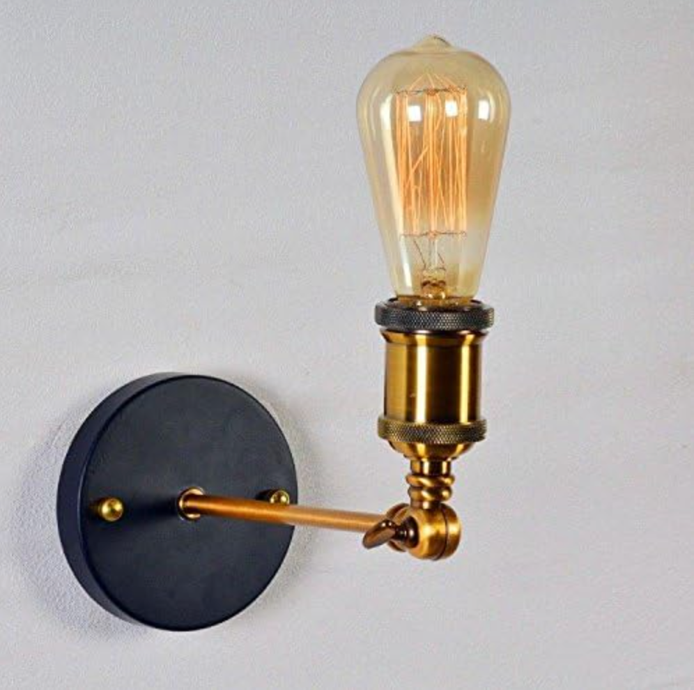 Lampara Colgante O Pared Portalamparas Bronce Vintage Retro