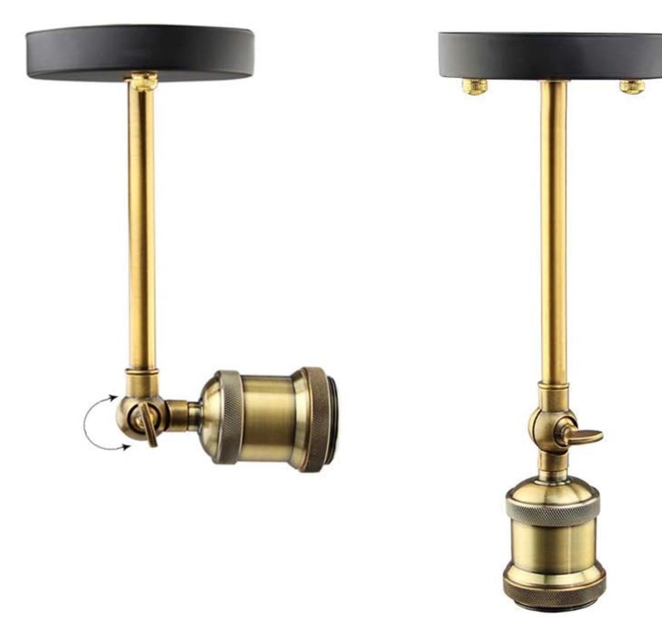 Lampara Colgante O Pared Portalamparas Bronce Vintage Retro