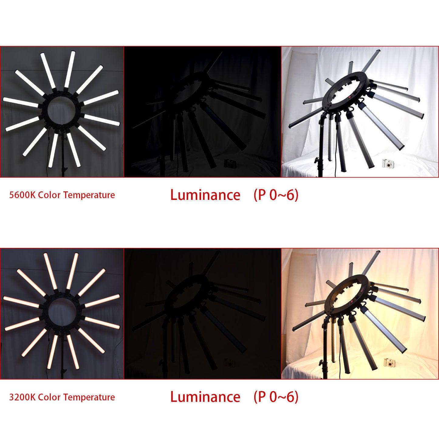 Luz Led Estrella Gigante Profesional con tripode para Maquillaje, Estudio de fotografia, etc