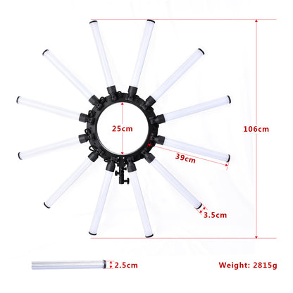 Luz Led Estrella Gigante 92cm 180W 1152 LEDs Trípode Dimmer