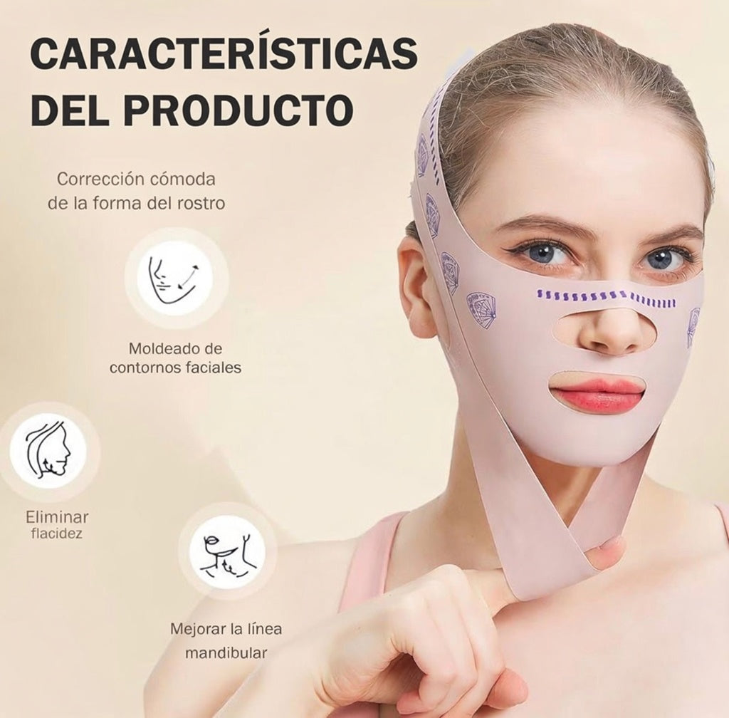 Faja Mascara Banda V line Coreana para Papada
