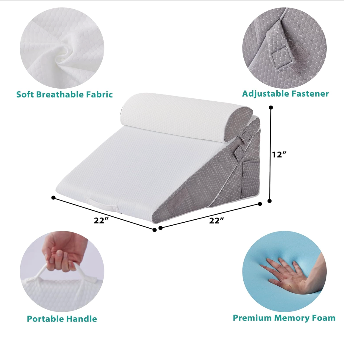 Almohadas Almohadón en Cuña Ortopédicas – 3 Piezas