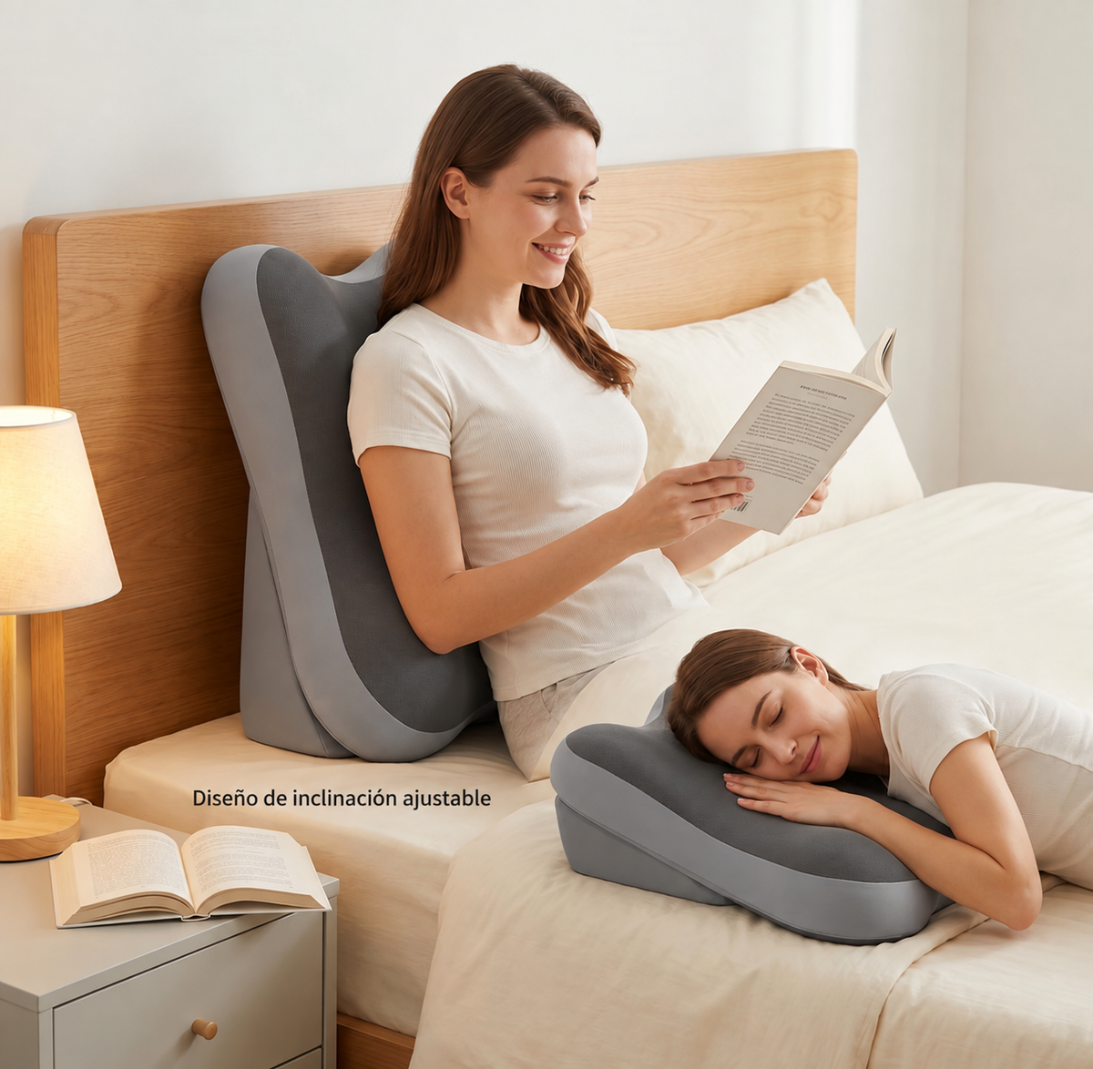 Almohada Cuña Ergonómica Ajustable Respaldo Multiangulo