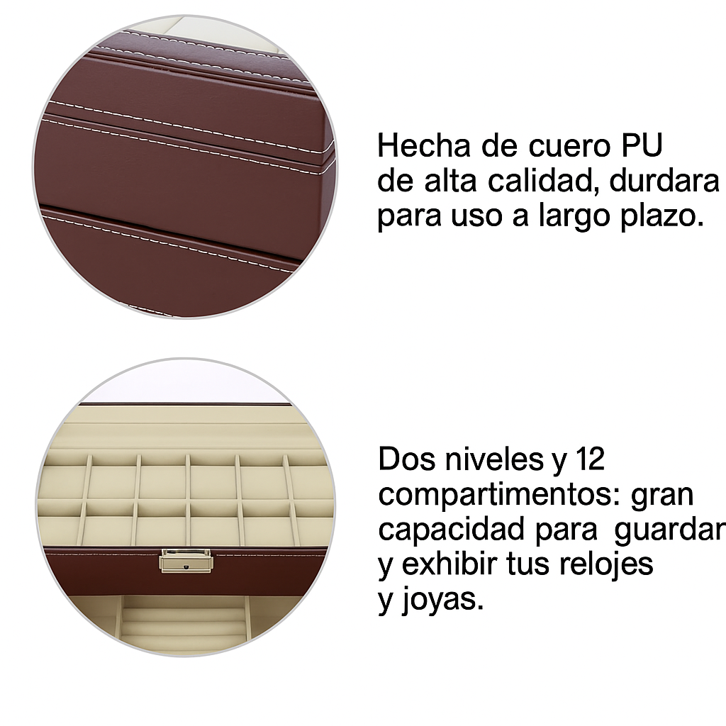 Caja Estuche de Relojes y Joyas Relojero Premium