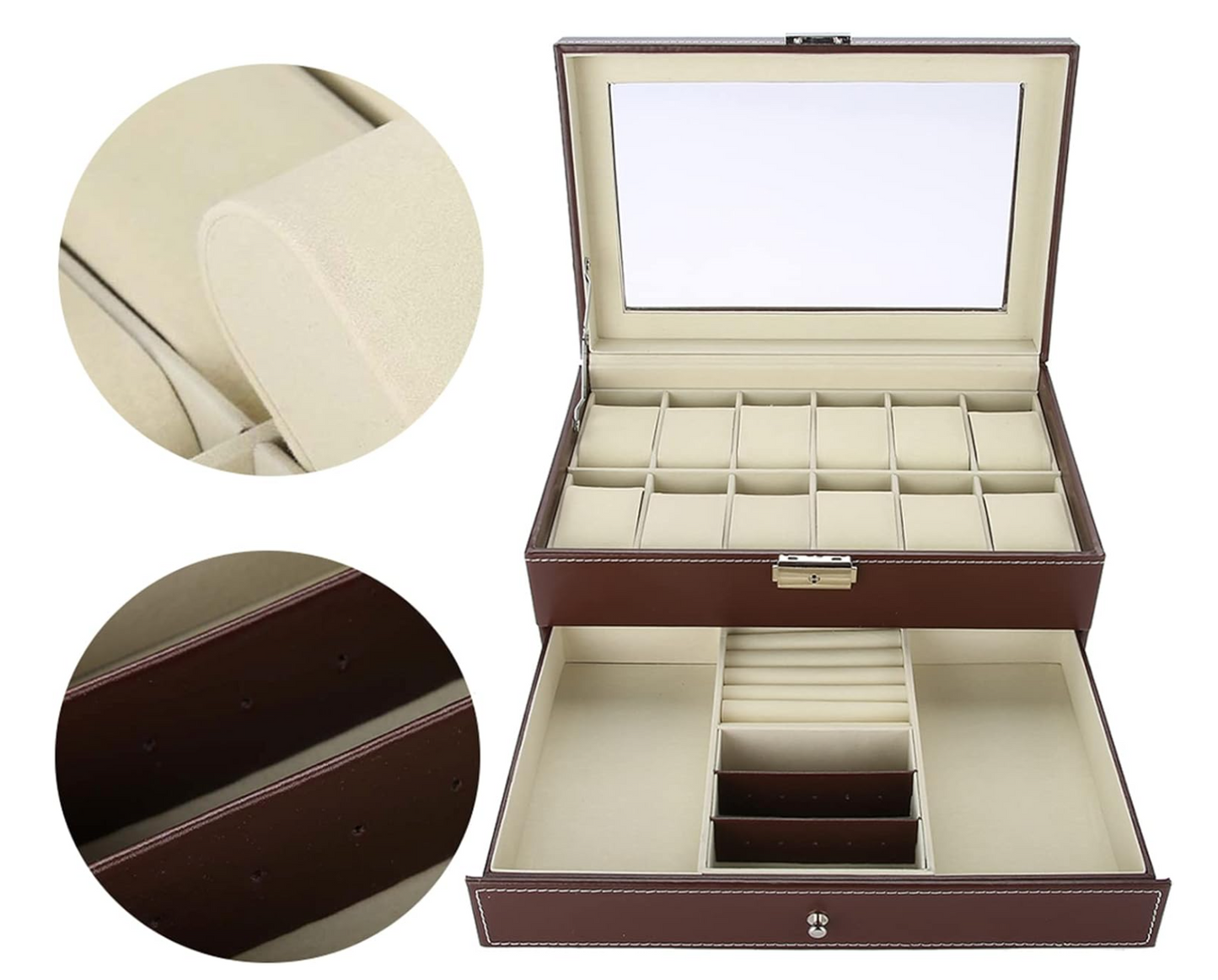 Caja Estuche de Relojes y Joyas Relojero Premium