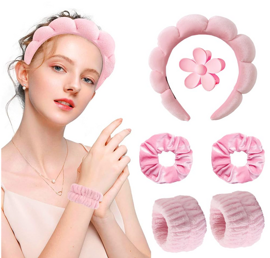 Vincha Burbuja + muñequeras Set de 6 Piezas