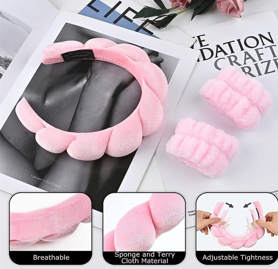 Vincha Burbuja + muñequeras Set de 6 Piezas