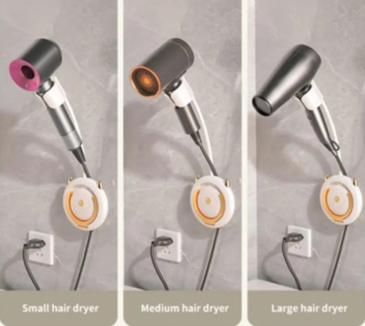 Soporte Pared Ajustable para Secador de Pelo