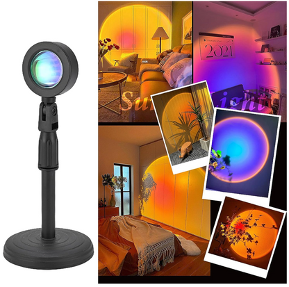 Lampara proyector sunset 16 colores control remoto decoracion