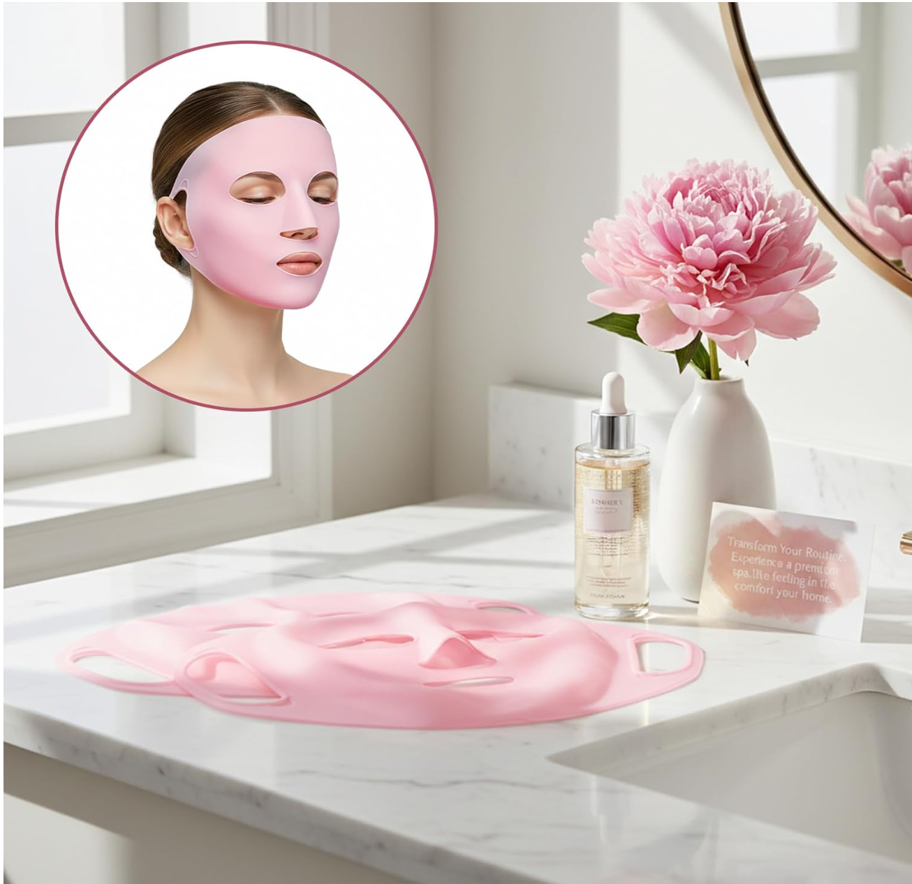 Máscara Facial Silicona 3D Reutilizable Antiage Hidratante