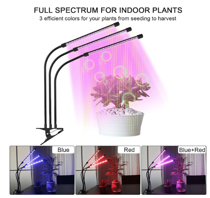 Luces de cultivo LED para plantas de interior, lámparas de encendido y apagado automático