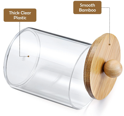 Set x 4 Dispensadores Tarros Con Tapas de Bamboo