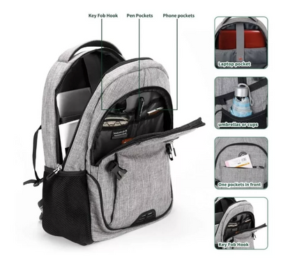 Mochila Antirrobo Notebook Puerto Usb Candado De Regalo