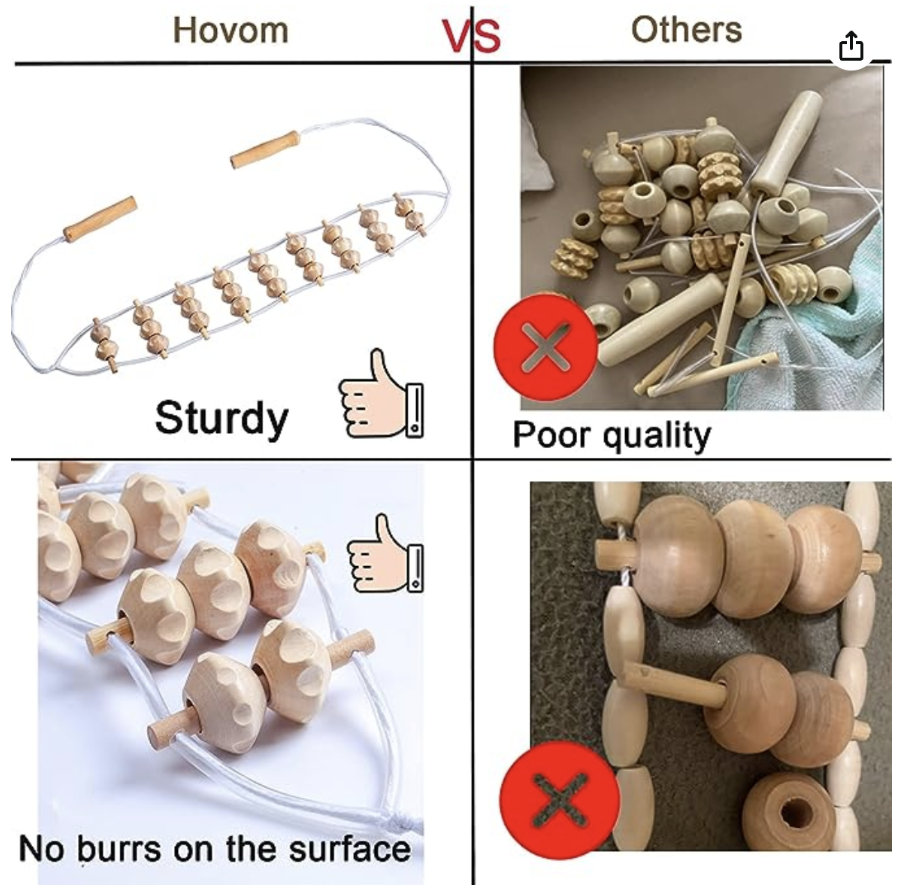 Cuerda de Masaje de Rodillos de Madera Maderoterapia
