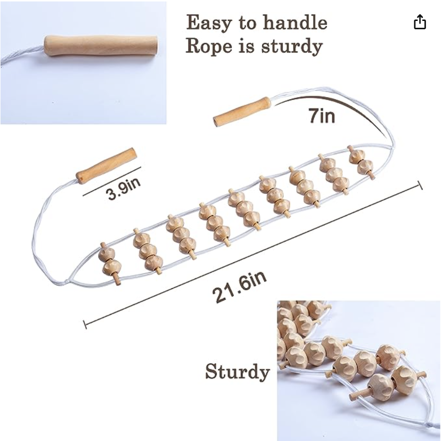 Cuerda de Masaje de Rodillos de Madera Maderoterapia