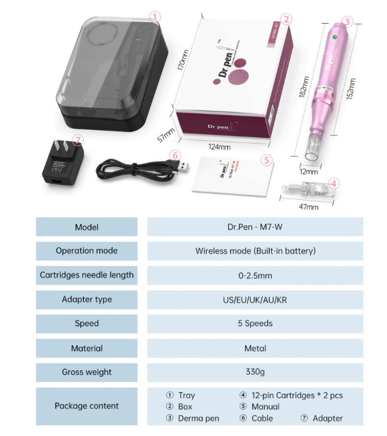 Dermapen Dr Pen Ultima M7-W Inalámbrico Profesional  + 2 cartuchos gratis