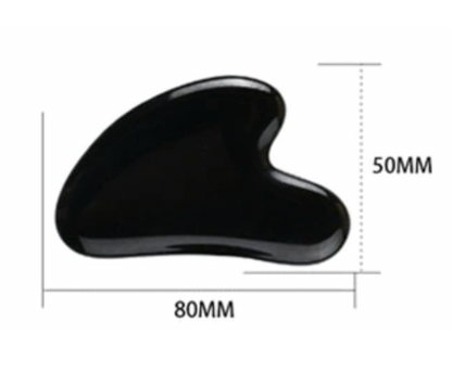 Piedra Guasha Clasica de Obsidiana Negra
