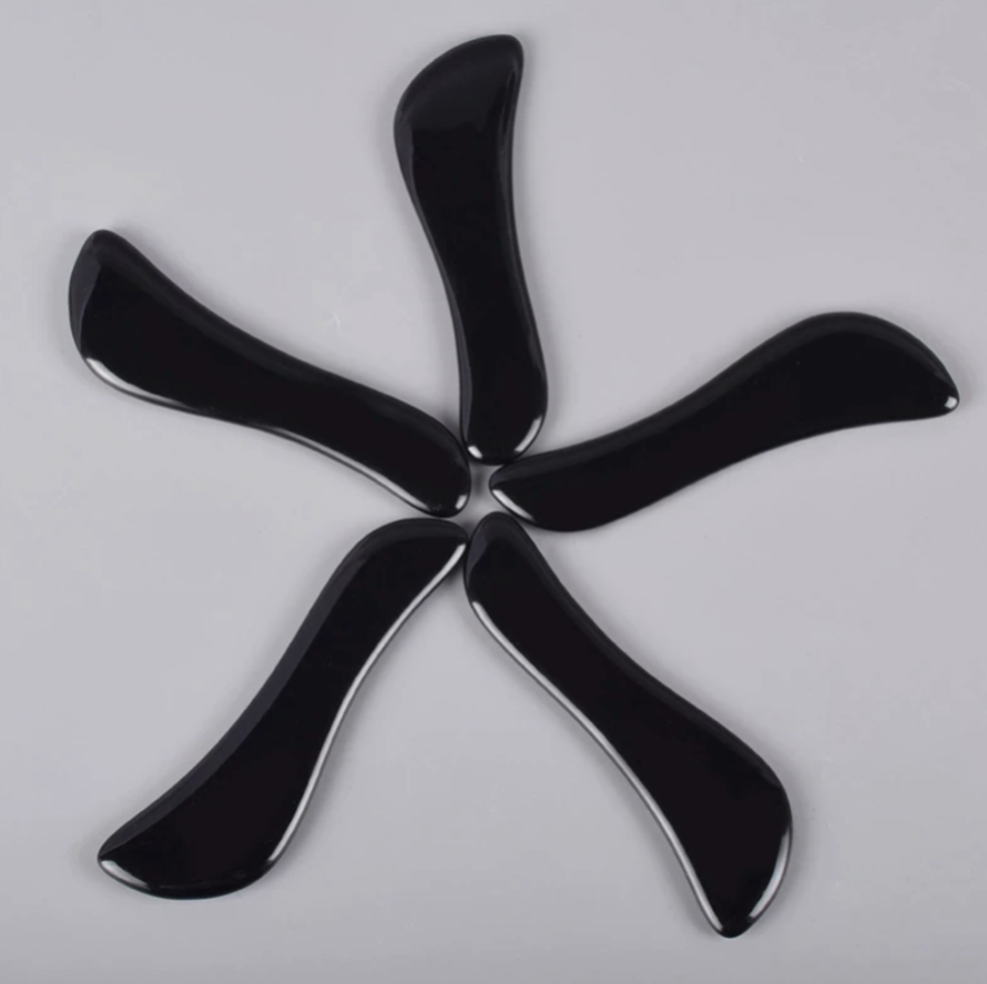 Piedra Guasha en S De Obsidiana Negra
