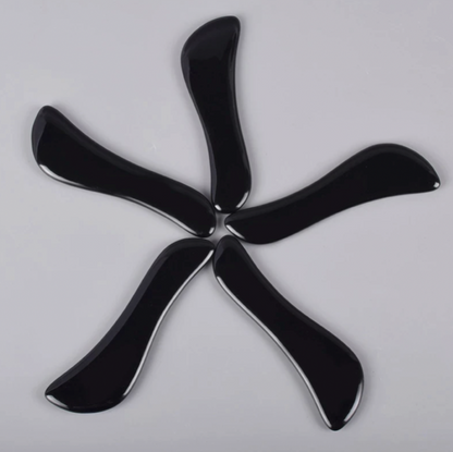 Piedra Guasha en S De Obsidiana Negra