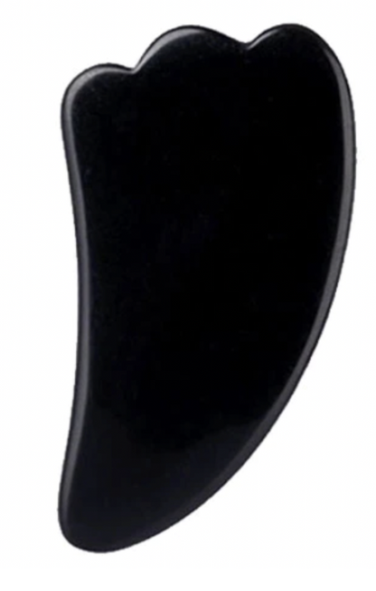 Piedra Guasha Triángulo de Obsidiana Negra