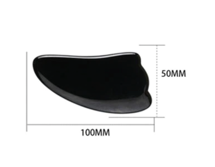 Piedra Guasha Triángulo de Obsidiana Negra