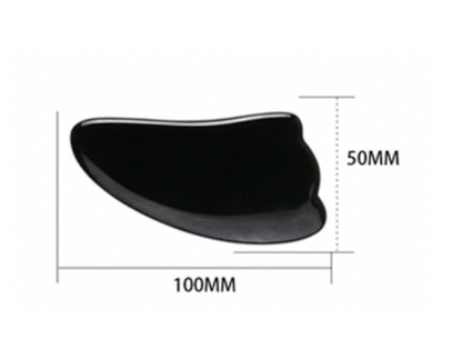 Piedra Guasha Triángulo de Obsidiana Negra