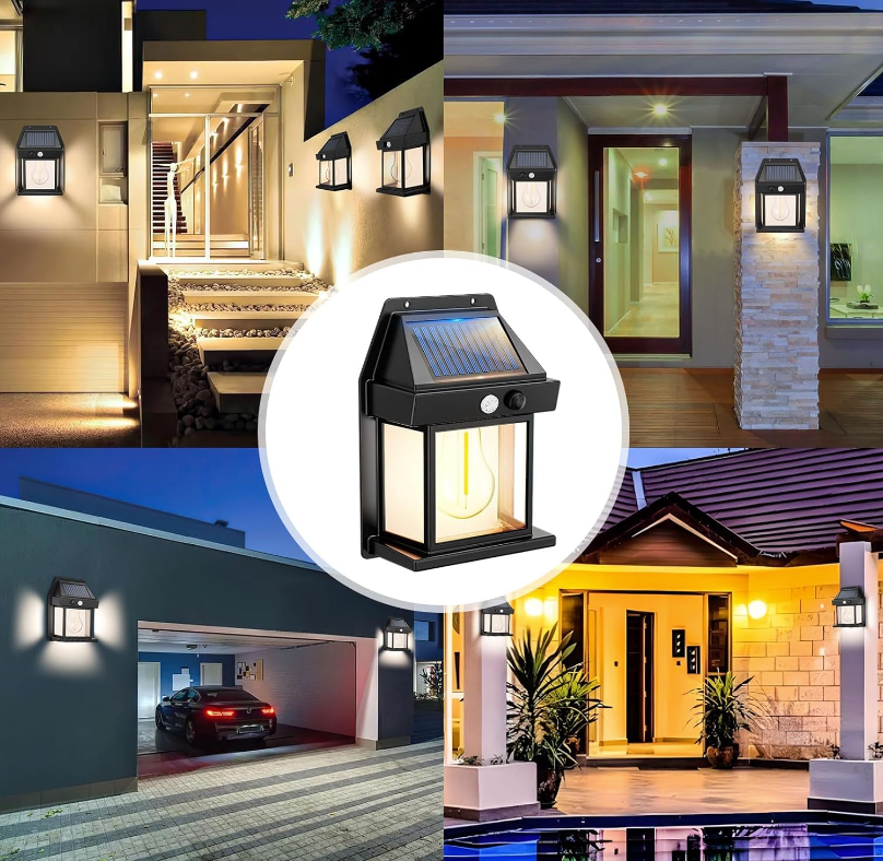 Luz Farol Led solar para de exterior con sensor de movimiento, 3 modos de iluminación IP65 impermeables.