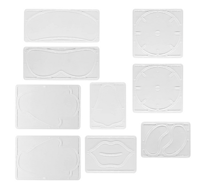 9 Moldes para hacer máscaras de cuello, nariz,  labios, ojos y pecho