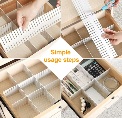 Separadores Divisores Cajón Set 4 Ajustables Cortables PP