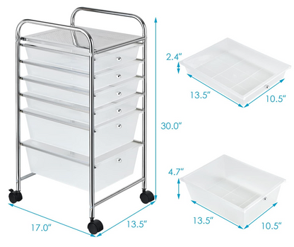 Carrito Organizador De 6 Cajones Niveles De Acero Inoxidable