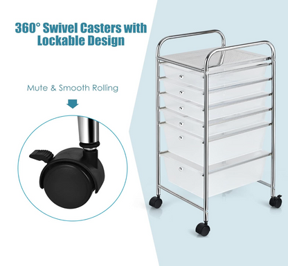 Carrito Organizador De 6 Cajones Niveles De Acero Inoxidable
