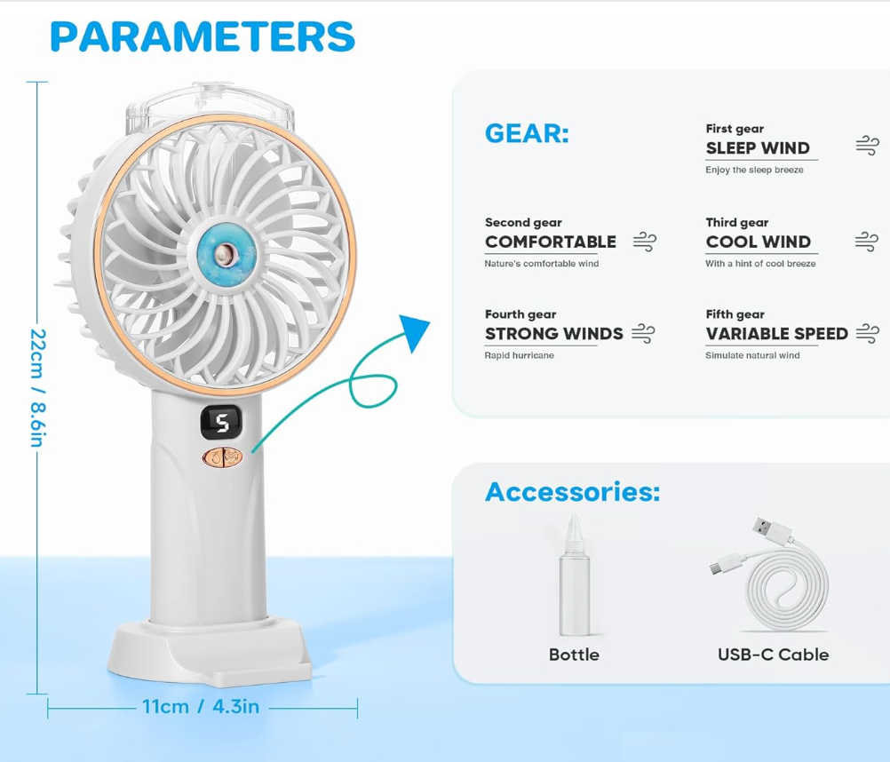 Ventilador Portátil con Nebulizador