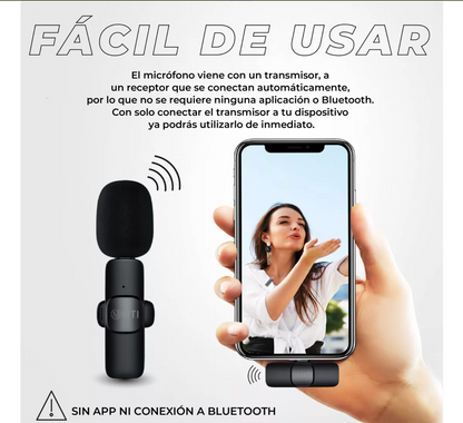 Micrófono Doble Inalámbrico Solapero Para Celular Usb-c Lightning