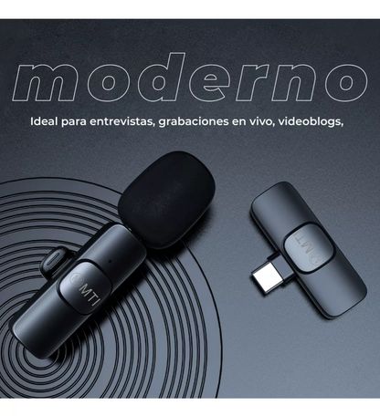 Micrófono Doble Inalámbrico Solapero Para Celular Usb-c Lightning