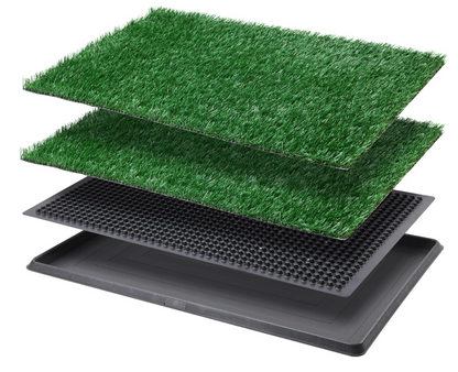 Alfombra sanitaria perros pasto artificial interior bandeja