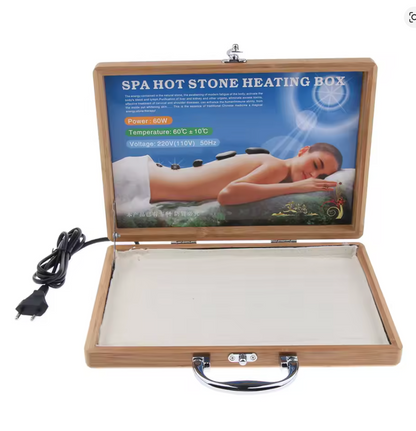 Maletín Valija Calefactor de Bambú + 16 Piedras Calientes + 2 Aceites de Regalo