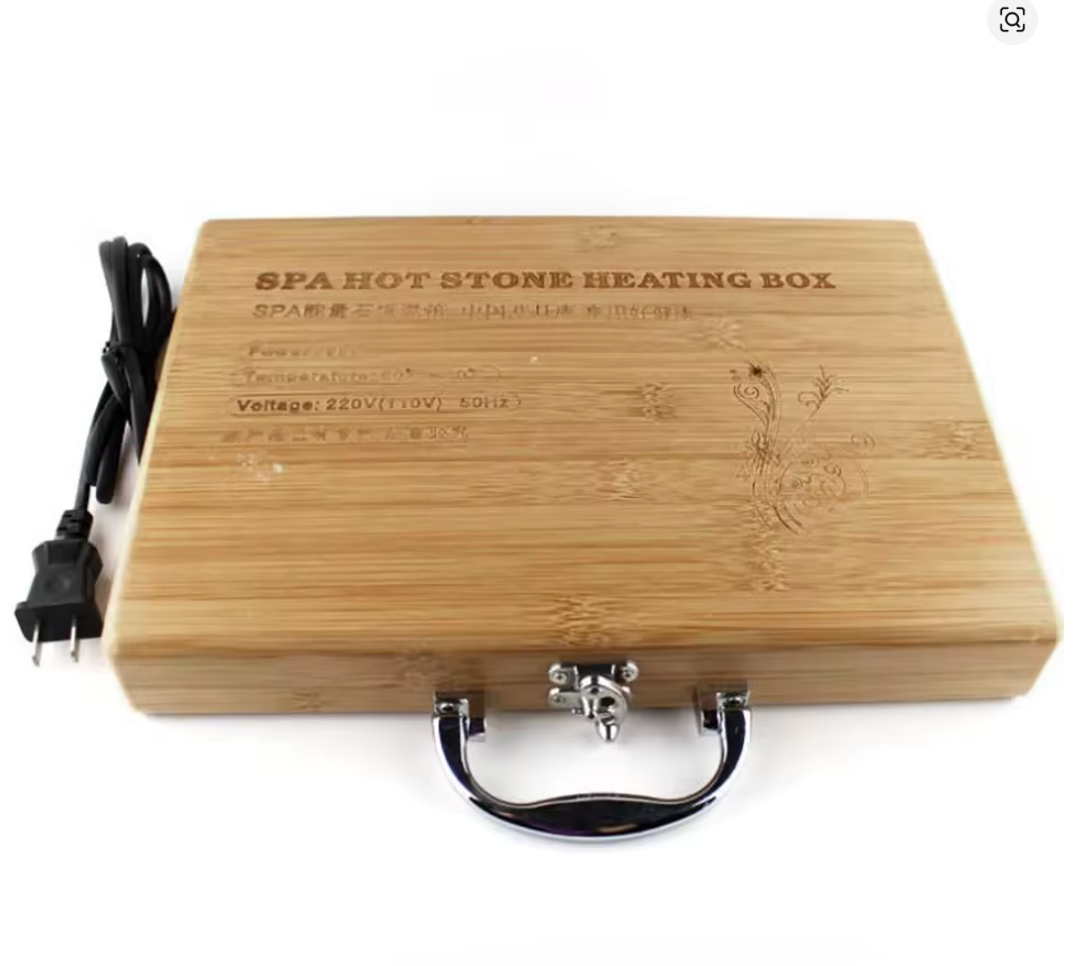 Maletín Valija Calefactor de Bambú + 16 Piedras Calientes