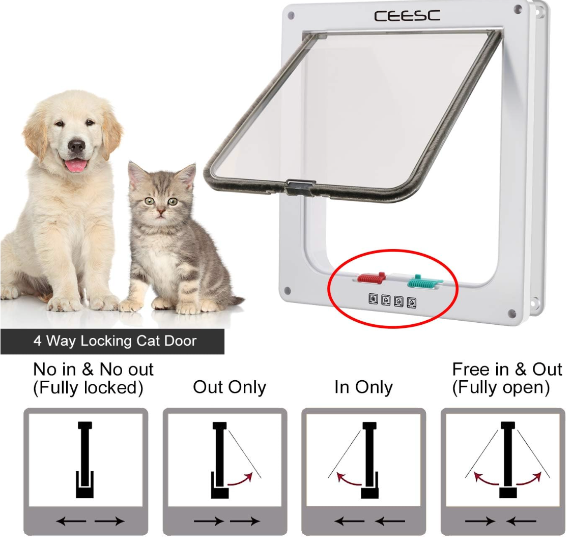 Puerta Abatible Para Perro Gato Mascota Tamaño Grande