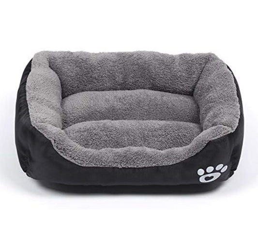 Cama Para Mascota, Impermeable Y Antideslizante - 50x40x15 cm Negro Gris